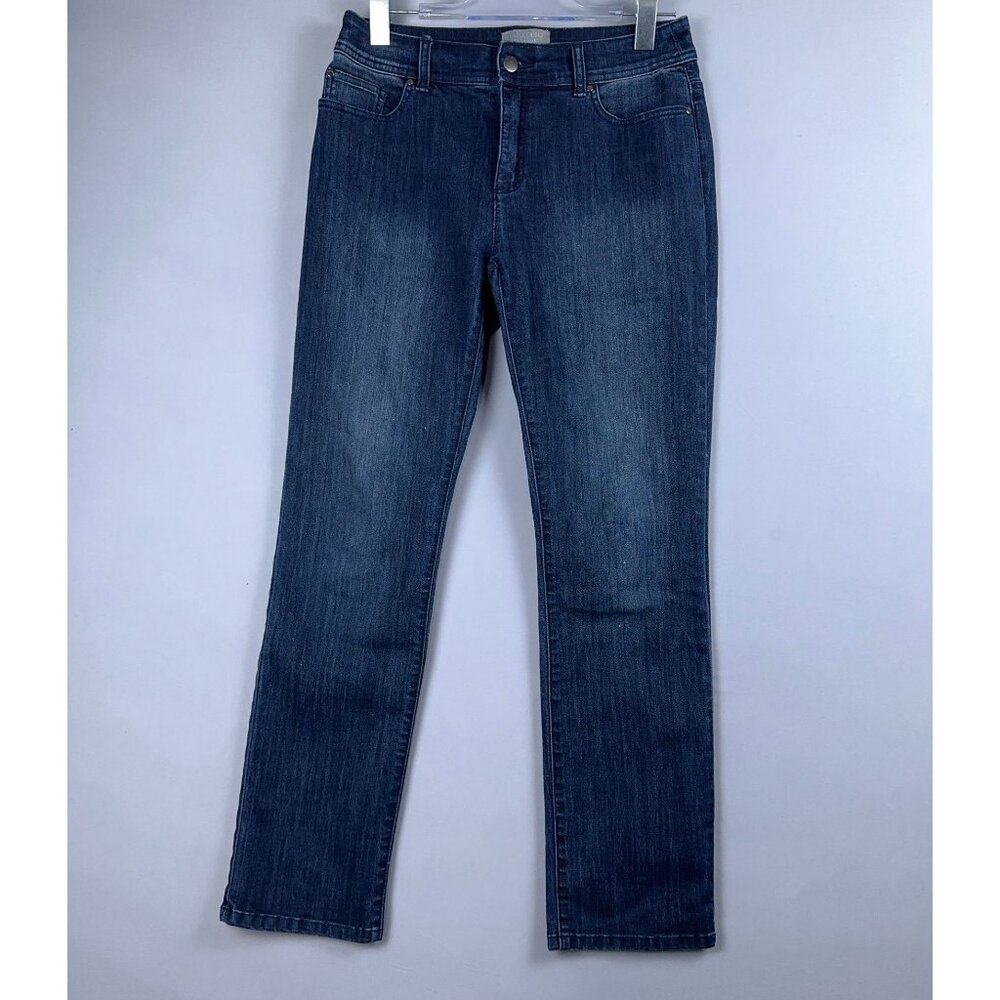 Chicos Skinny Jeans Fabulously Slimming Womens Size 00 Short Dark Wash Blue